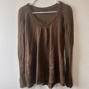 Zara Brown Wool Blend Knit Top